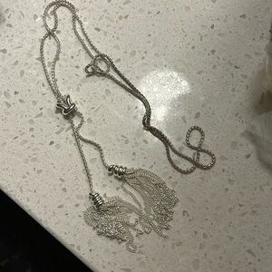 Kendra Scott -Silver Presleigh Necklace with Adjustable Slider